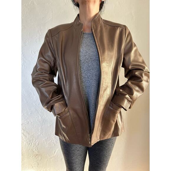 Style & Co Metallic Leather Jacket - Picture 5 of 6